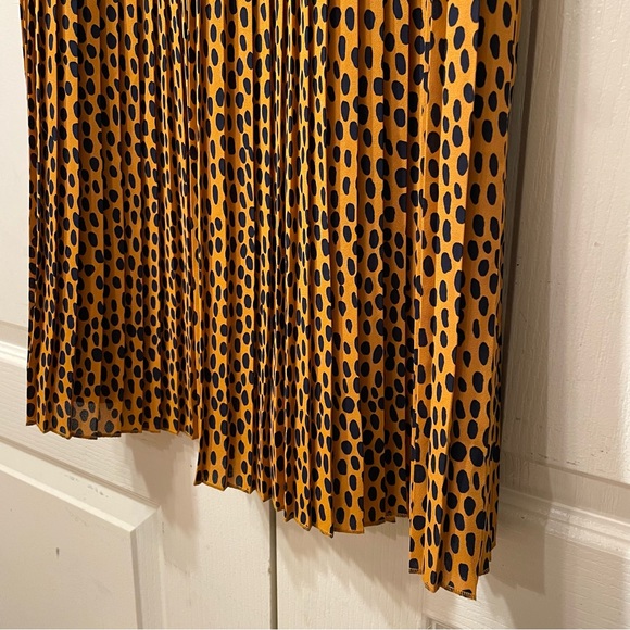 J.Crew pleased skirt mustard black polka dots size 00 - Picture 6 of 10